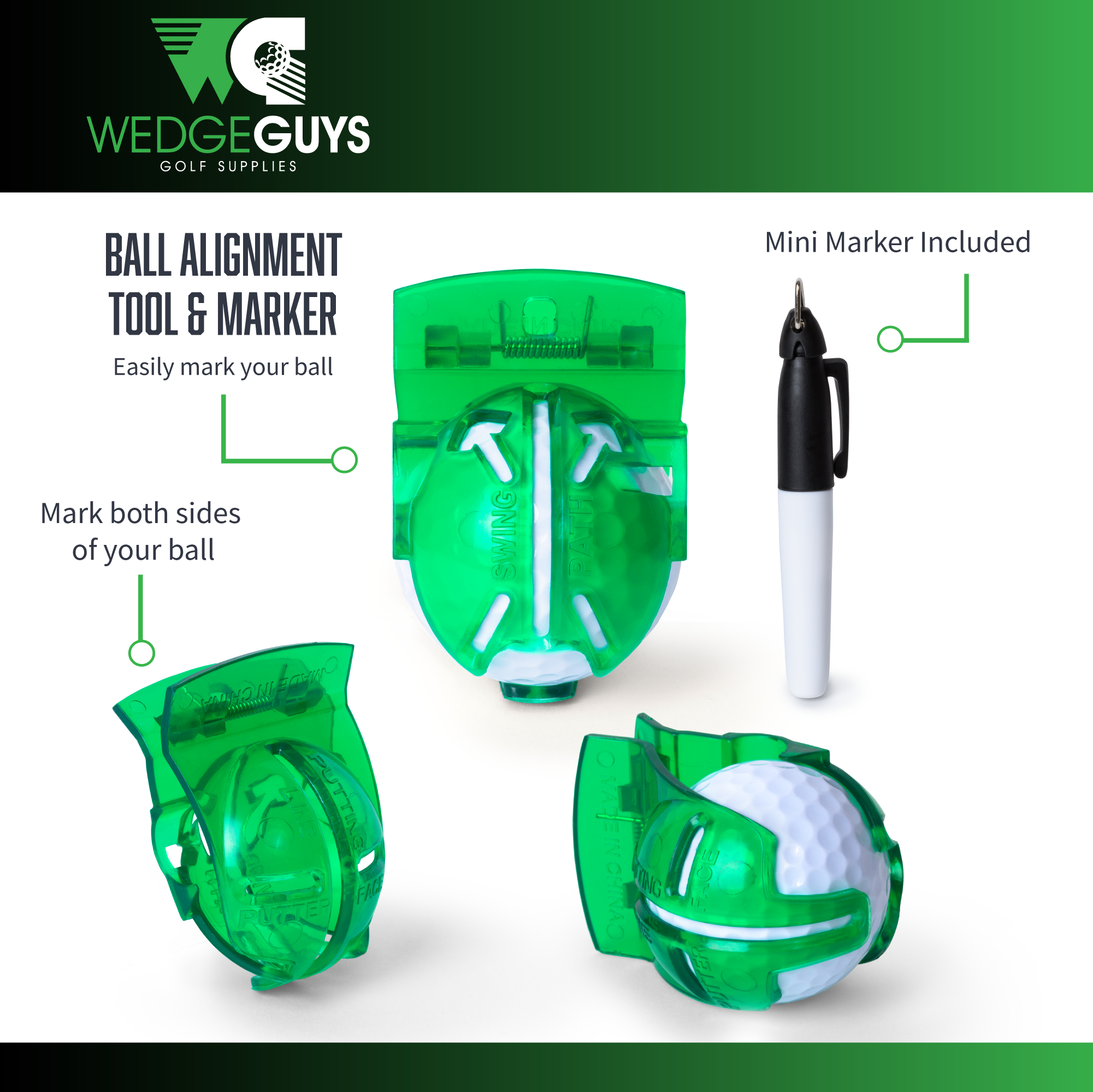 Golf Ball Alignment Tool with Marker