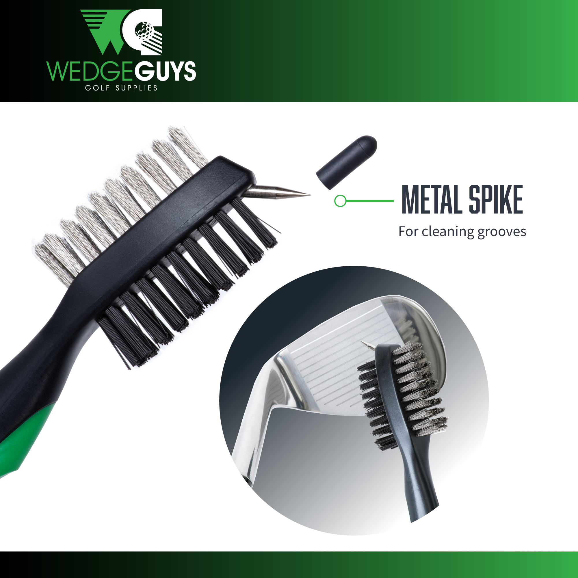 Wedge Guys Golf Brush - Metal Spike For Grooves