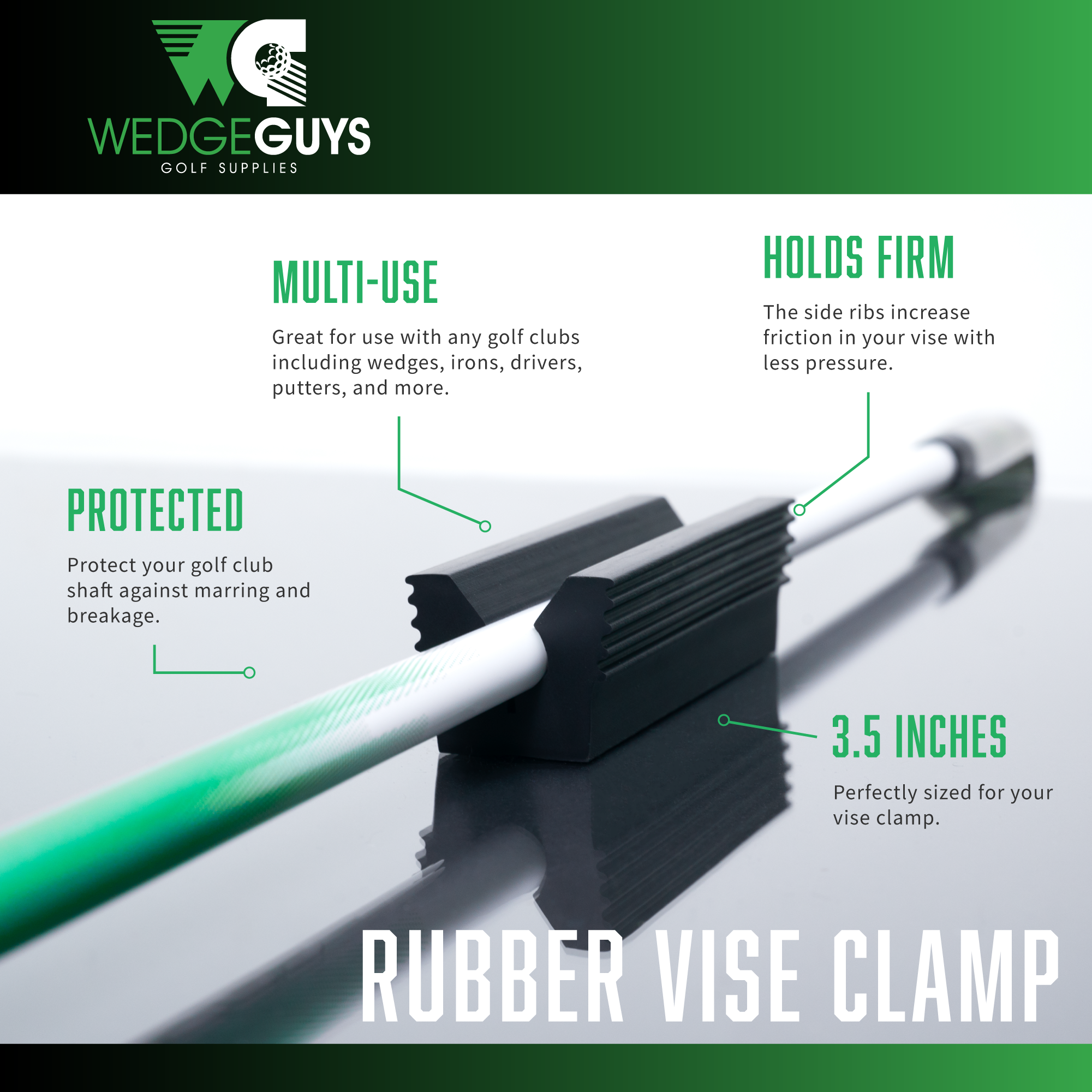 Rubber Vise Clamp to Protect Golf Club Shafts