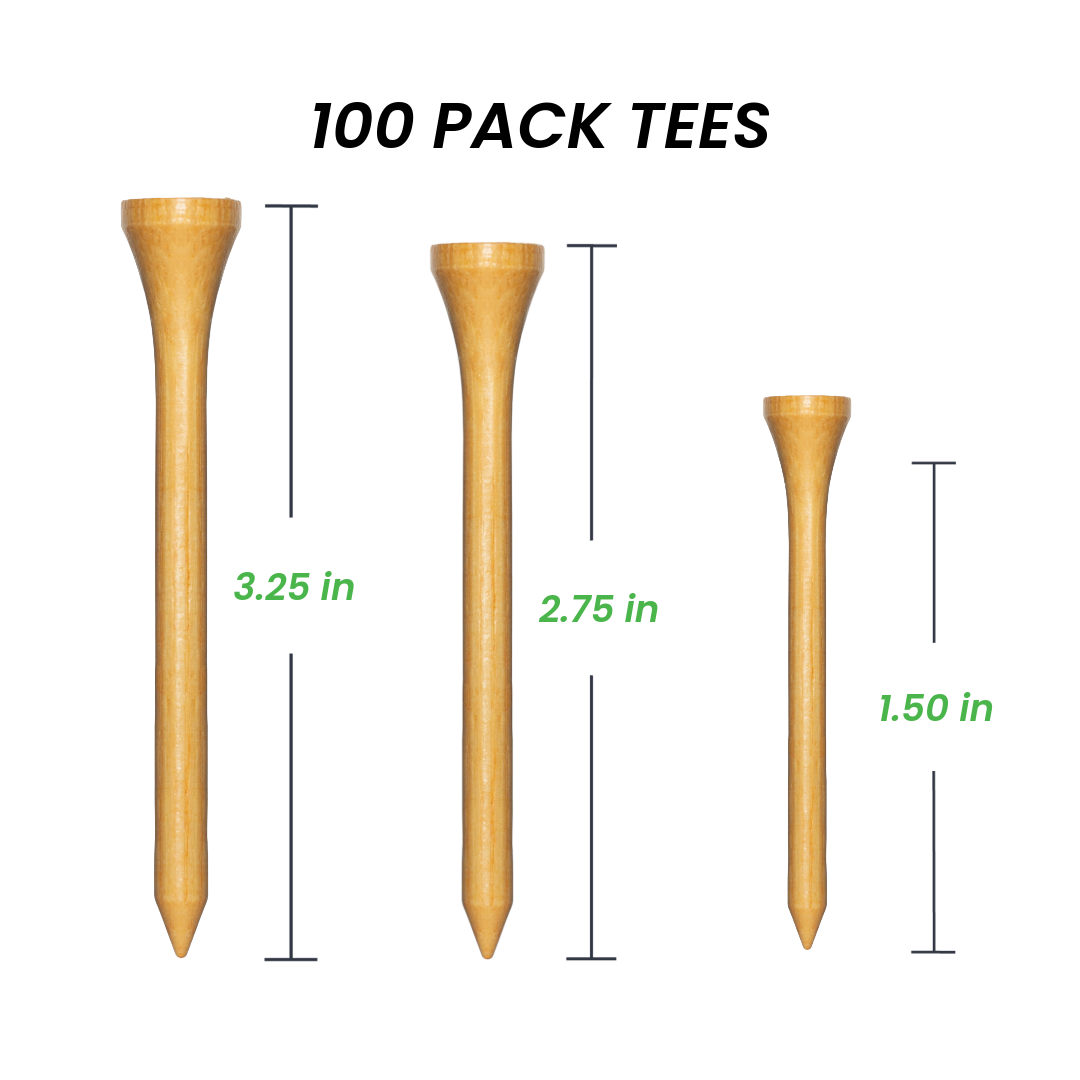 Golf Tees (3x 100 packs) 3.25, 2.75, 1.5 (1 each)